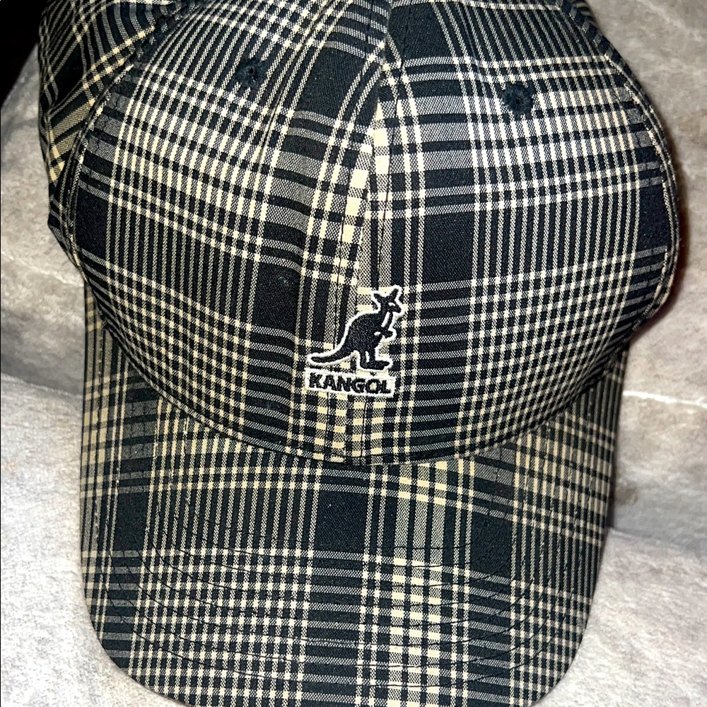 Kangol Black and Cream Checkered Hat